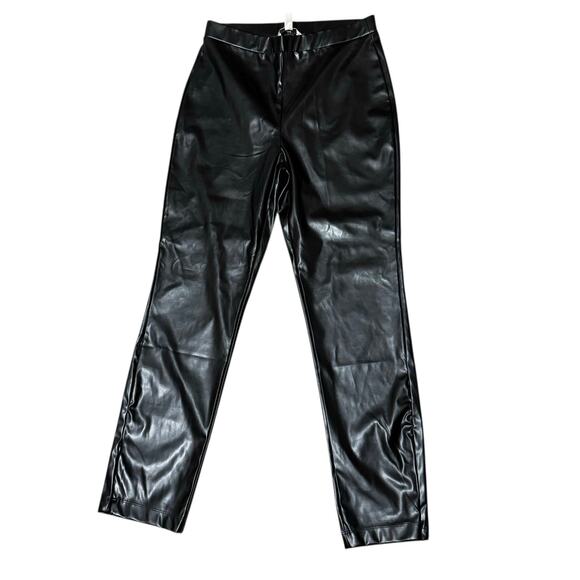 Halston women's vegan leather pants vinyl sexy, sleek, day night versatile #4412 - Picture 1 of 7